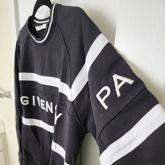 Givenchy Logo Embroidered Striped Crewneck Sweatshirt Slim Fit - Picture 6 of 12